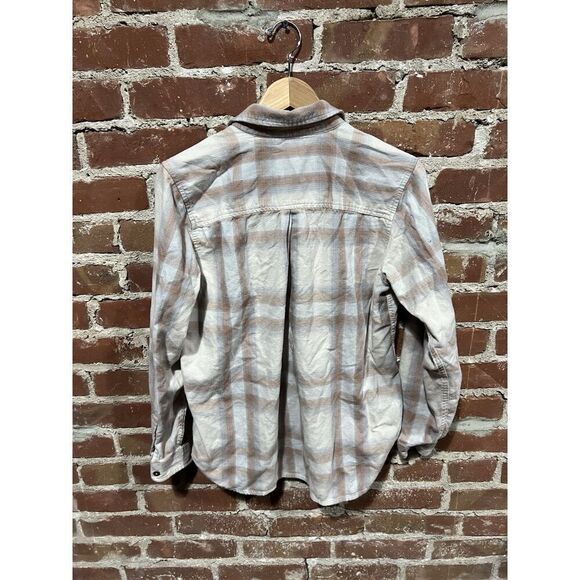 REI Womens Blue Plaid Long Sleeve Flannel Button Up Outdoor Shirt Size Medium - Picture 2 of 4